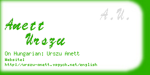 anett urszu business card